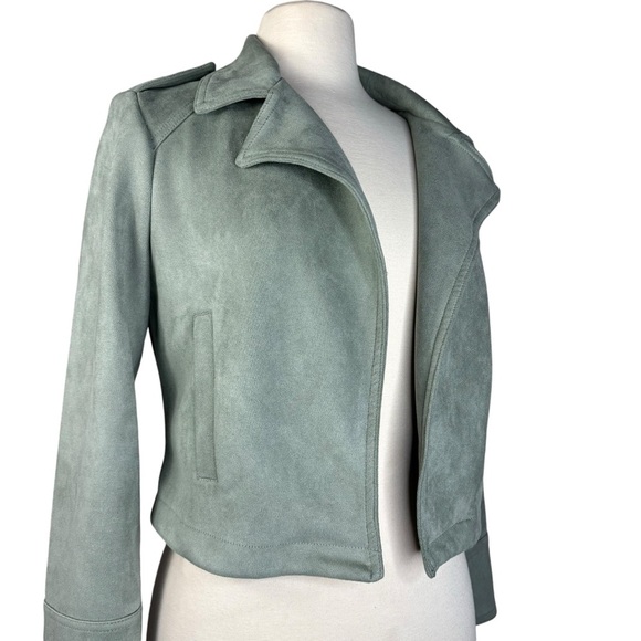 Philosophy Jackets & Blazers - New Philosophy Sage Green Faux Suede Jacket Size Small Lightweight Waist Length